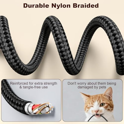 Coiled USB A to USB C Cable, 3FT USB C Cable,Black Charger Cord - color: Black