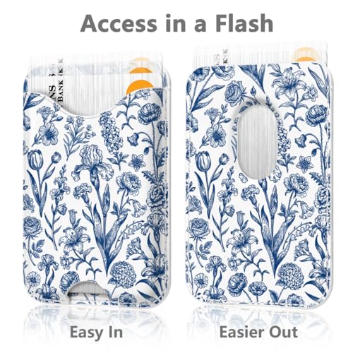 Floral Magnetic Wallet for Magsafe Compatible with iPhone 17/16/15/14/13/12 Series Pro Max Plus Air (Flowers Phone Magnet Card Holder Fit 3 Cards for Women Girl Lether Mag Safe Wallets) Ink - color: Flowers (Ink)