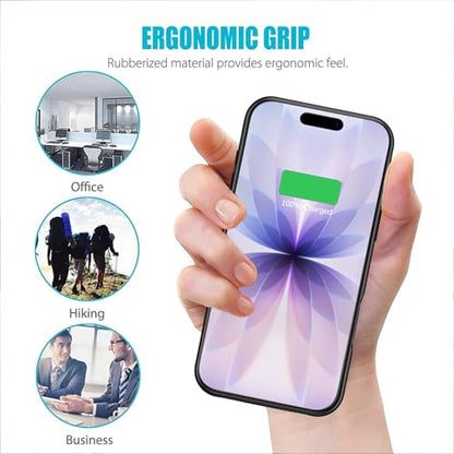 Battery Case for iPhone 17,Full Encircle 10000mAh High Capacity Rechargeable Portable Charger Case Extended Battery Pack Compatible with iPhone 17 (6.3 inch) Wireless Charging Cover with Carplay-Black - size: iPhone 17 (6.3 inch)