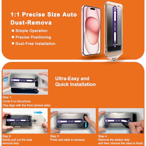 2-Pack Matte Privacy Screen Protector for iPhone 14 Pro / 15/16,Anti-Glare & Anti-Spy,Anti-Fingerprint,Smooth as Silk,Easy Installation, Military-Grade 9H Hardness - size: iPhone 14 Pro / 15 / 16