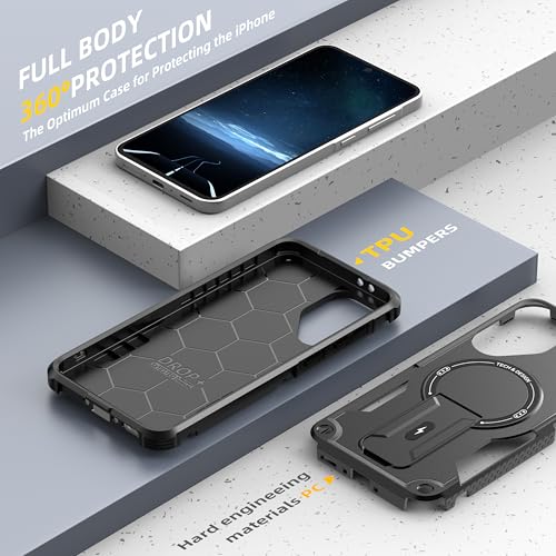 for Galaxy A37/A36-5G Case Military-Grade Dropproof Phone/Invisible Kickstand with MagSafe/HD Screen Protector, Protective Magnetic Phone Cover for Samsung Galaxy A37 4G/5G&A36 5G (Black) - color: Black