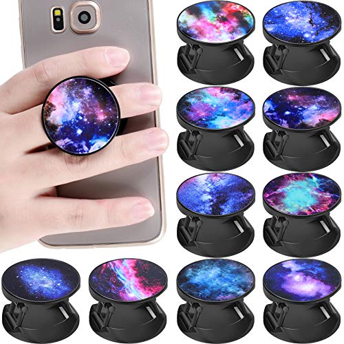 Weewooday 10 Pieces Phone Grip Holder Nebula Collapsible Phone Holder