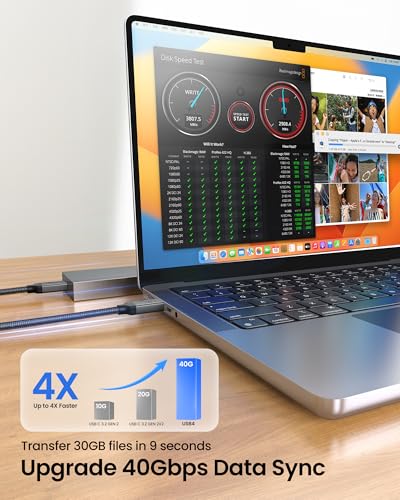 Silkland USB 4 for Thunderbolt 4, 40Gbps 240W 8K, USB-IF Certified, 4FT - size: 4ft