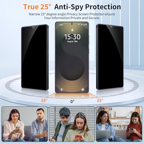 2 Pack Privacy Screen Protector for Samsung Galaxy S25 Ultra 9H Glass - color: Sp-S25PR