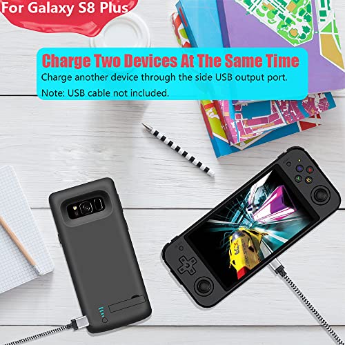 Battery Case for Samsung Galaxy S8+ Plus, 6500mAh Rechargeable Extended Battery Charging Charger Case (6.2 Inches) Black