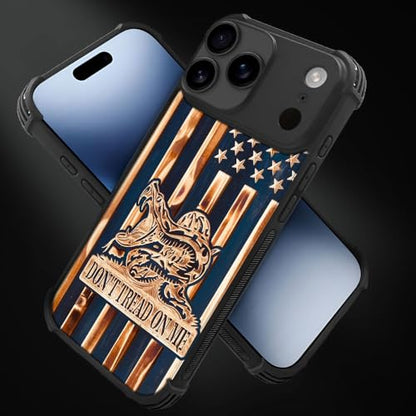 case for iPhone 17 Pro Max,Compatible with Magsafe,All-Round Protection Shockproof Anti-Scratches TPU Case Cover-Dont Tread On Me Wood Grain American Flag - color: Dont tread on me Wood grain American flag, size: IPhone 17 Pro Max