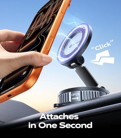VICSEED Upgraded Car Phone Holder for Magsafe Car Mount [Strongest Suction] - color: Purple