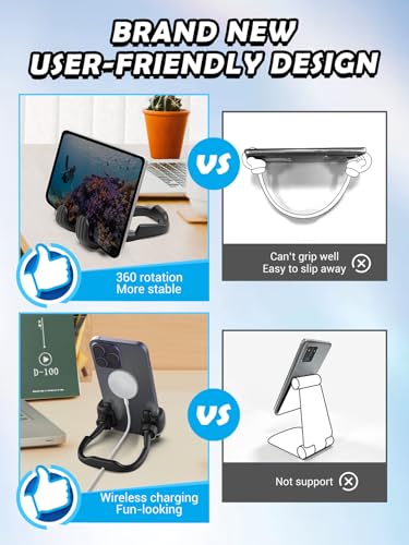 Stocking Stuffers for Teens Boys Men Kids Gifts Thumbs Up Lazy Phone Holder - color: Black