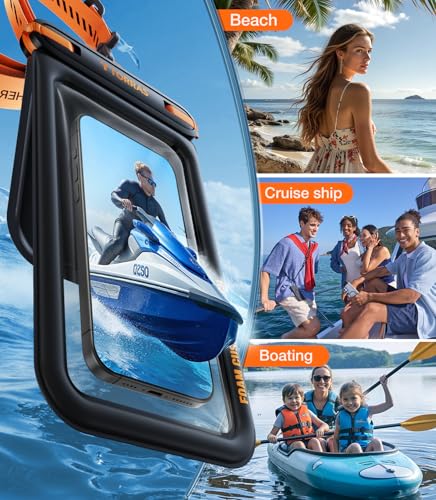 TORRAS IP68 Waterproof Phone Pouch Floating with Double Space 7.0", Green | Waterproof Phone Case with Crossbody Lanyard, Phone Dry Bag for iPhone 17 Pro Max 16 S26, Beach Cruise Ship Travel Essentials - color: Glacier Sprint