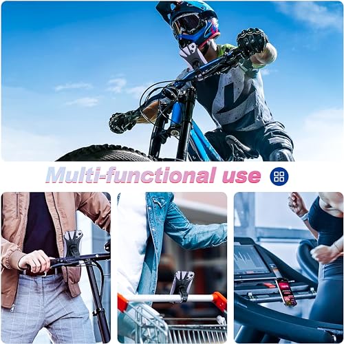 Bike Phone Mount Universal, 360°Rotation Silicone Bicycle Phone Holder Phone Holder for Bike Mount Compatible, for 4.7-6.9 Inches Phones, Easy Installation (2, Black)