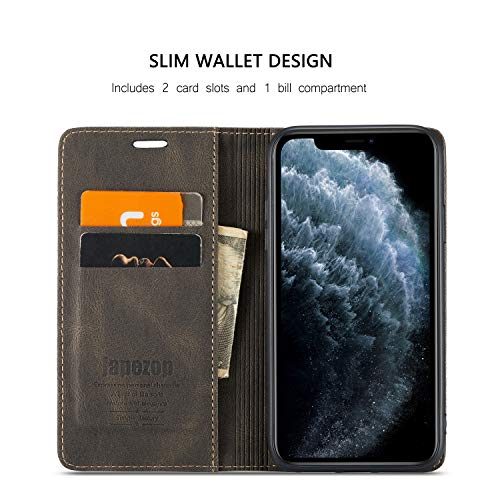 japezop iPhone 11 Pro Max Wallet Case with Card Holder[RFID Blocking],Leather Magnetic Flip Case for iPhone 11 Pro Max 6.5 inch(Coffee) - color: Coffee, size: iPhone 11 Pro Max 6.5 Inch