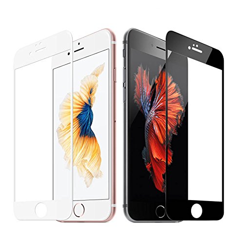 eTECH 2 Pack Full Coverage HD Clear Glass Screen Protector Compatible with iPhone 8/7 Plus 5.5 inch –Full Coverage – White color - Tempered Glass