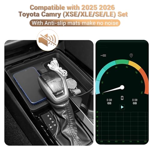 2026 Camry Gear Shifter Tray Charging Tray 2-in-1 Camry 2026 Front Shifter Tray for 2026 Toyota Camry Gear Shift Cover Silicone Gear Shift Side Console Protector for Toyota Camry 2026 Accessories - size: 4) Camry 2025 2026 Front Shifter Tray (2-in-1)