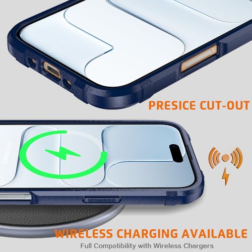 Rugged Shield Case for iPhone Air (6.5"), 8ft Military Drop Proof, Wear Resistant Tactical Cover, Navy Blue - color: Navy Blue, size: iPhone Air