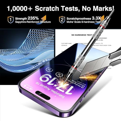EZ-GLAZ-4+2 Pack for iPhone 14 Pro Privacy Screen Protector (6.1") - size: iPhone 14 Pro