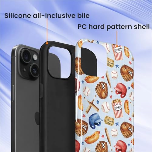 Case for iPhone 14 Plus, Shockproof Hybrid Protective Phone Case, Dual-Layer Drop Protection Anti-Scratch, Baseball Fun - color: Baseball Fun, size: iPhone 14 Plus
