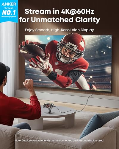 Anker HDMI Cable, 4K@60Hz Ultra-Fast Nylon-Braided USB C to HDMI Cord with Advanced Shielding, Thunderbolt 5/4/3, for MacBook, iPad, iPhone, HD TV, and More (6FT,Black) (Pack of 2) - size: 6FT (Pack of 2)