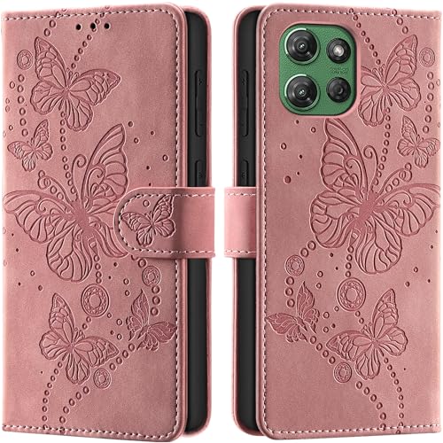 Case Wallet for Motorola Moto G Power 2025/ G Power 2026, Pink | RFID Blocking, 3 Card Holder Stand, Shockproof TPU Shell, PU Leather Magnetic Closure, 6.8-inch - color: Pink