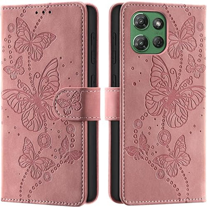 Case Wallet for Motorola Moto G Power 2025/ G Power 2026, Pink | RFID Blocking, 3 Card Holder Stand, Shockproof TPU Shell, PU Leather Magnetic Closure, 6.8-inch - color: Pink