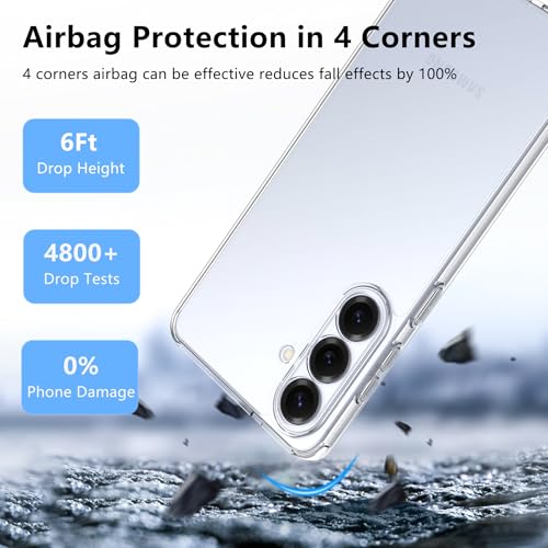Clear Case for Samsung Galaxy S26+ Plus Case with 2 Pack Screen Protector,Shockproof Soft TPU Bumper and Hard PC Back Phone Case,Non-Yellowing,Anti-Scratch,Drop Protection,Slim Fit Cover Case - color: Samsung S26 Plus