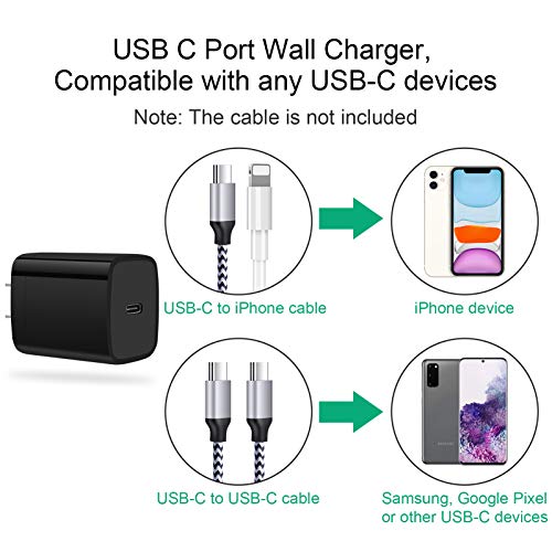 20W USB C Wall Charger Adapter Block for Samsung Galaxy A37 A57 5G - color: Black