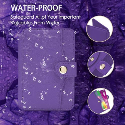 M-Plateau Phone Wallet Stick on for Cases, Sticky Wallet for Back of Phone - color: Purple