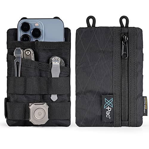 VIPERADE VE3 Tool Organizer, Nylon Tool Belt Loop with 4 Pockets EDC Pouch for Flashlight/Pocket Knife, Tactical Pen, Notebook (X-PAC-BK) - color: X-PAC-BK