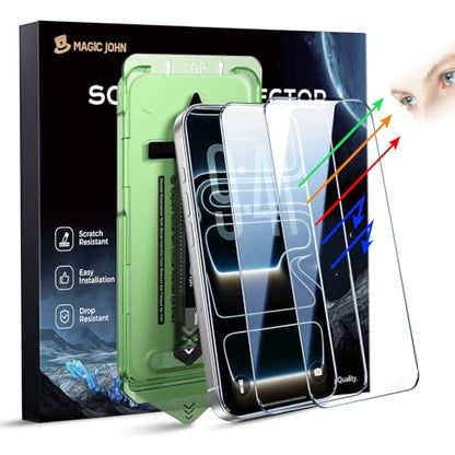 MAGIC JOHN Eye Protection for iPhone 17 Pro Tempered Glass Screen Protector - size: iPhone 17 Pro