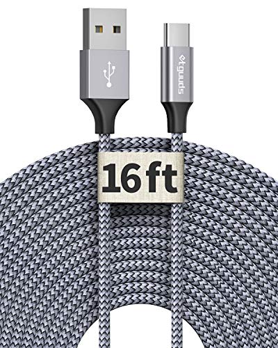 etguuds Long USB to USB C Cable, 16ft USB A to USB C Cable Fast Charging - color: Gray