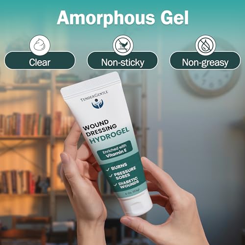 Hydrogel Wound Dressing Ointment - 3 Pack of 4 oz Amorphous Hydrogel for Wound Care, Burns, Diabetic Ulcers - Enriched with Vitamin E - First Aid Gel for Medical Facilities and Nursing Homes - size: 4 Ounce (Pack of 3)
