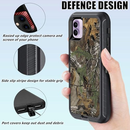 for iPhone 17 Case with Screen Protector Camo Men Boys Design, 3-Layer Full Body Rugged Shockproof Heavy Duty Protective Phone Case for iPhone 17, Camouflage - color: Camouflage