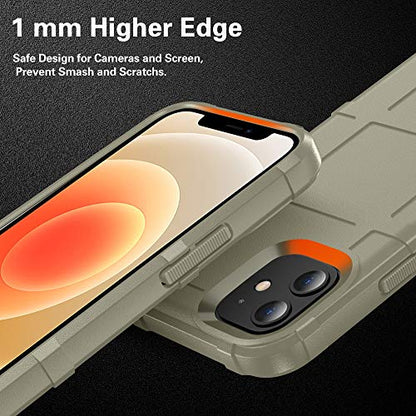 Rugged Shield TPU Thick Solid Armor Tactical Protective Case Compatible with iPhone 12 Mini (5.4 inches) - Light Clay - color: Light Clay, size: iPhone 12 mini