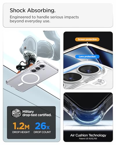 Spigen for Galaxy S26 Plus Case, Ultra Hybrid MagFit [Anti-Yellowing] [Compatible with MagSafe] [Fast Wireless Charging] - Clear White - color: Clear White, size: Galaxy S26 Plus