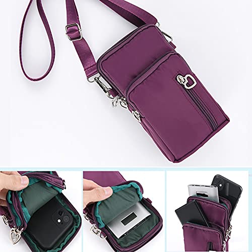 Women Crossbody Cell Phone Purse Case Armband Bag for iPhone 12 13 Mini 14 15 Plus 11 Pro Max Google Pixel 6a 7a 8a 6 7 8 Pro - color: Purple