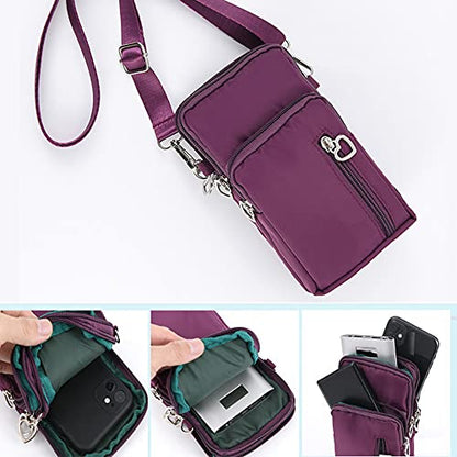Women Crossbody Cell Phone Purse Case Armband Bag for iPhone 12 13 Mini 14 15 Plus 11 Pro Max Google Pixel 6a 7a 8a 6 7 8 Pro - color: Purple