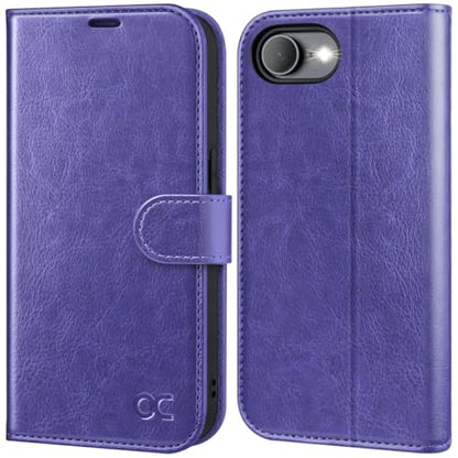 OCASE for iPhone 17e/iPhone 16e Wallet Case, Card Holder, Purple | RFID Blocking, Kickstand, Magnetic Closure, PU Leather Flip Folio, Shockproof TPU Shell, Protective Phone Cover (6.1") - color: Purple