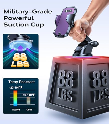 VICSEED Upgraded [Racing-Grade Steady] Phone Holders for Your Car, Purple - color: Purple
