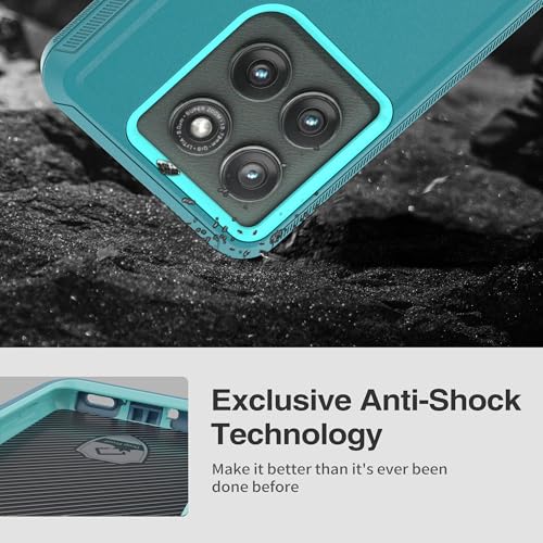 for Motorola Moto Edge 5G 2025 Case, Heavy Duty Protective Case with [3 in 1] Rugged Rubber Shockproof Protection Cover for Moto Edge 2025(Blue/Azure) - color: Blue/Azure
