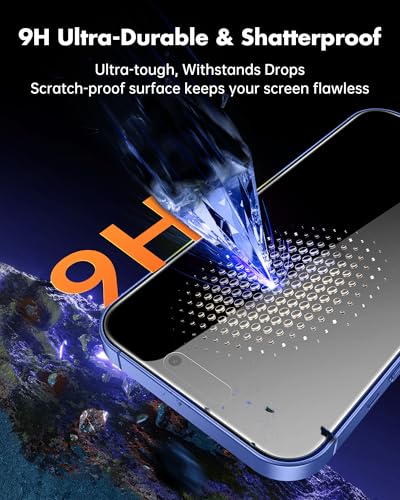 UNBREAKcable 4PCS Screen Protector for iPhone 16-2 Privacy Tempered Glass+2 Clear Glass Double Shatterproof [Easy Installation Frame] [9H Hardness] [Case Friendly] Anti-Scratch for iPhone 6.1 inch - size: iPhone 16