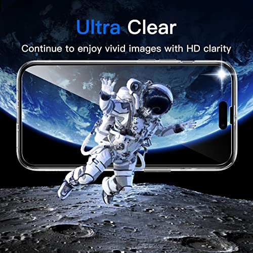 JETech 5 in 1 Case for iPhone 14 Pro, Anti-Yellowing, Clear | 2 Tempered Glass Screen Protectors, 2 Camera Lens Protectors, Shockproof Bumper Phone Cover