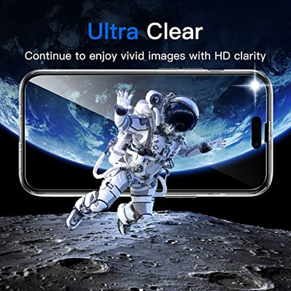 JETech 5 in 1 Case for iPhone 14 Pro, Anti-Yellowing, Clear | 2 Tempered Glass Screen Protectors, 2 Camera Lens Protectors, Shockproof Bumper Phone Cover