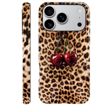 Compatible with iPhone 17 Pro,Anti-Scratch Glossy Case Cover,Cherry Leopard Animal Cheetah - color: Cherry Leopard Animal Cheetah, size: IPhone 17 Pro