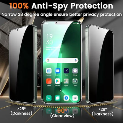Lesakit 3+3 Pack Privacy Screen Protector for iPhone 13 Pro Max 6.7-Inch with 3 Pack Camera Lens Protector, Anti Spy Tempered Glass Film 9H Hardness Bubble Free Case Friendly - size: iPhone 13 Pro Max