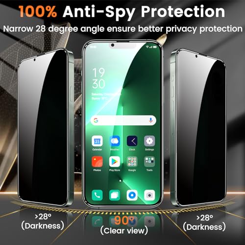 Lesakit 3+3 Pack Privacy Screen Protector for iPhone 13 Pro Max 6.7-Inch with 3 Pack Camera Lens Protector, Anti Spy Tempered Glass Film 9H Hardness Bubble Free Case Friendly - size: iPhone 13 Pro Max