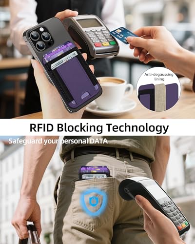 Upgraded for Magsafe Wallet, 7 Card Holder, RFID Blocking, Strongest Magnet | Magnetic Wallet for iPhone 17/16/15/14/13/12 Series, for Magsafe Card Holder, Vegan Leather, Luxury Purple - color: Luxury Purple