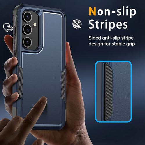 Vinve for Samsung Galaxy S24 FE Case with HD Screen Protector, Military-Grade Shockproof & Dual-Layer Protection, Anti-Slip Grip Design Phone Case, Blue - color: Blue