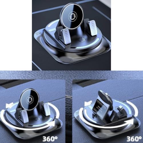New 360°Dashboard Car Phone Holder,Dashboard Phone Holder with Vacuum Suction Technology Essential Phone Holders with Strong Suction Cup for All Smartphones,Universal Windshield Adhesive Mount(1 PCS)