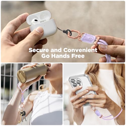 SURPHY Phone Wrist Strap, Keychain Wristlet, Phone Lanyard with Tether Tab - color: Purple