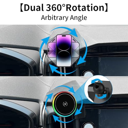 Car Magnetic Phone Mount for Subaru WRX 2022-2026 and Subaru Crosstrek 2024-2027 and Impreza 2024-2026 Auto Accessories Best Cellphone Holder Charger Fast 15W Wireless Charging Screen Stand - color: for Crosstrek 2024-2027,WRX 2022-26,Impreza 24-26