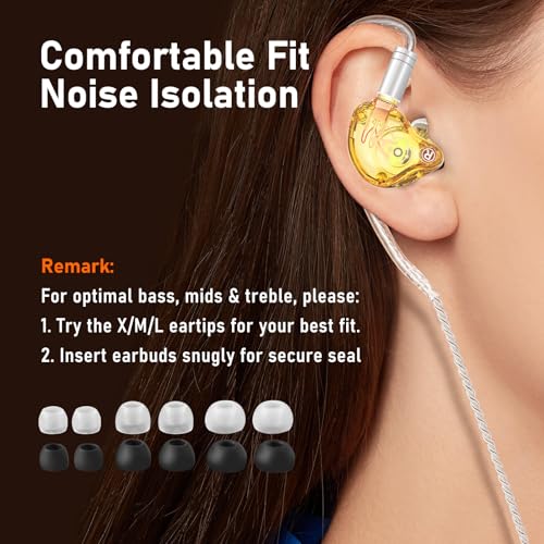 Audiovance Vibes 202ML HiFi Wired Earbuds for iPhone 14/13/12/11/X, Pro Max - color: 5-Yellow
